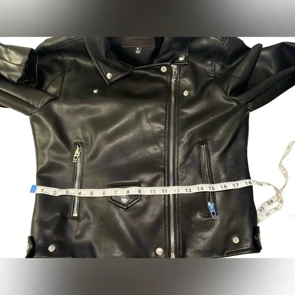 Blank NYC Black faux Leather Moto Jacket - Picture 12 of 14